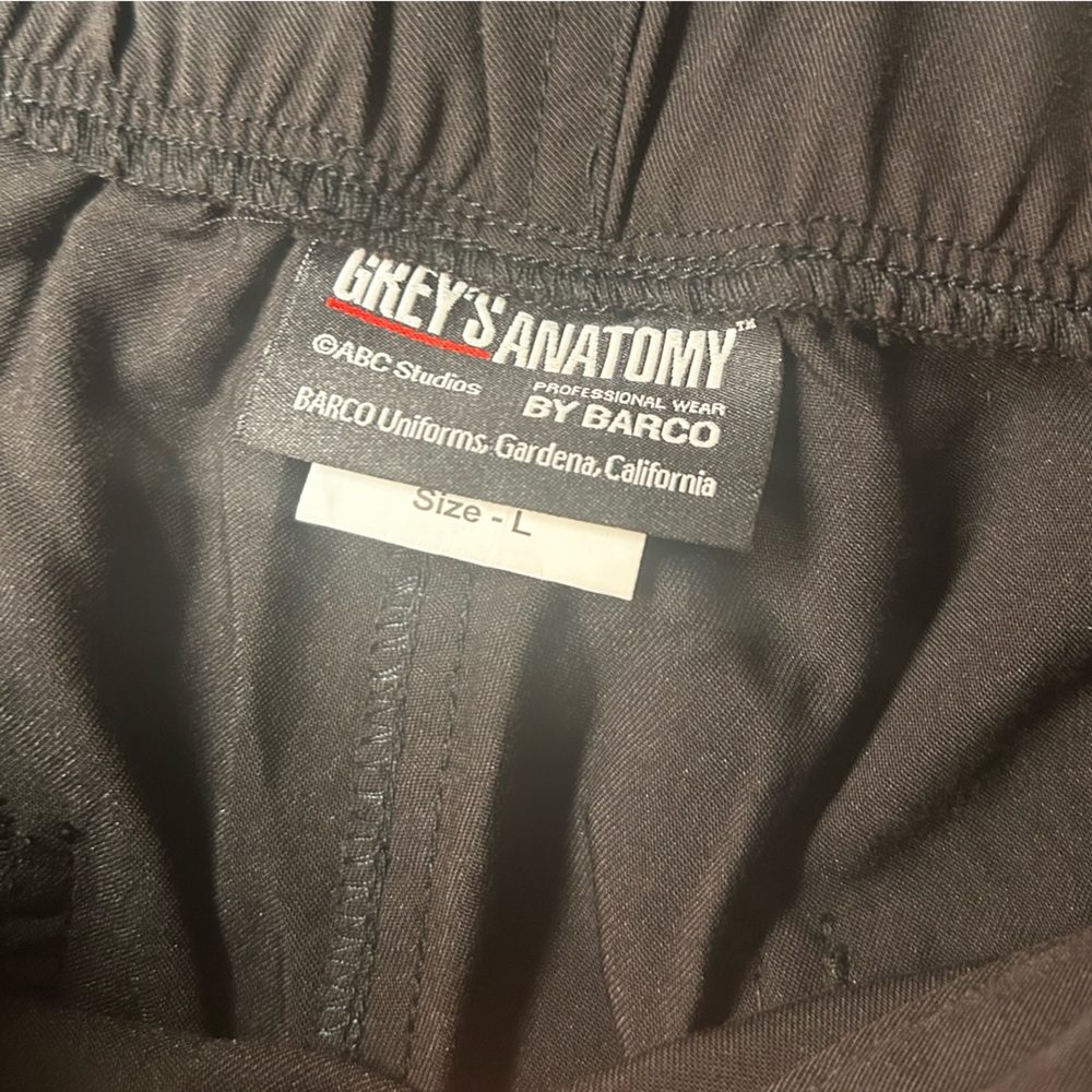 Grey's Anatomy Black Drawstring Scrubs Pants - Picture 2 of 6